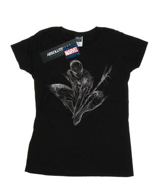 Womens/Ladies Spider-Man Web Crouch Cotton T-Shirt