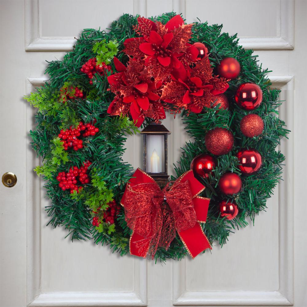 Christmas Ornament Pendant Door Hanging 40Cm Holy Christmas Wreath Pendant With Light