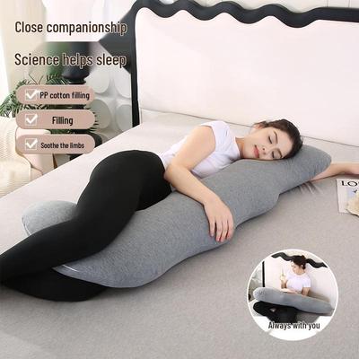 J-Shaped Multifunctional Maternity and Side Sleeper Pillow for Back Support & Breastfeeding