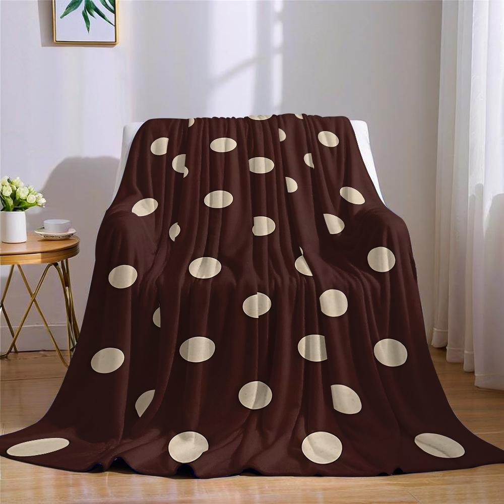 Vintage Polka Dot Muster Flanelldecke Warm Weich Halloween Weihnachten Sofa Warm Gemütlich Dekoratives Dekor Geschenk für Alle Jahreszeiten
