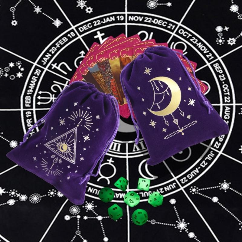 Würfel Aufbewahrungstasche Samt Tarot Kordelzugtasche Brettspiel Karten Kordelzugtasche Schmuck Runen Beutel Organizer