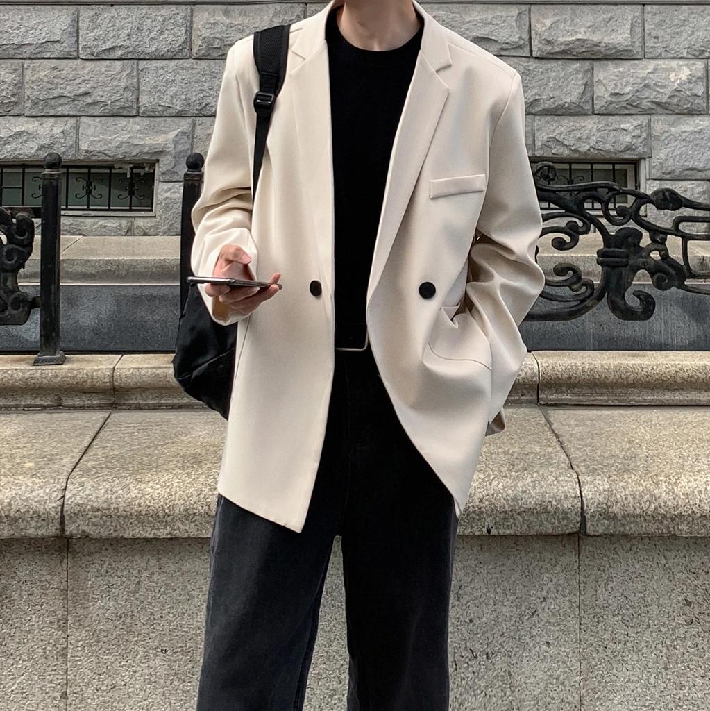 Lente Heren Formele Blazers Heren Koreaanse Mode Losse Casual Jurk Jas Heren Harajuku Sociale Pak Jas Kleding