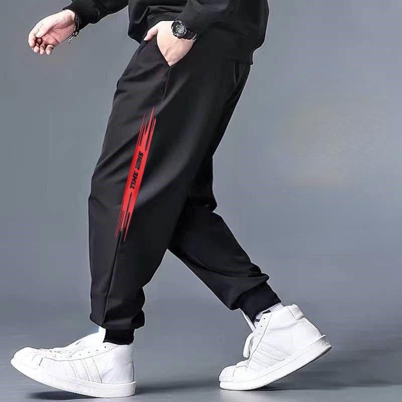 Fashion Large Size Men's Jogging Trousers Men's Casual Trousers Summer Thin Section Drawstring Loose Large Size Sweatpants
