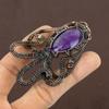 Octopus Sage Amethyst Handmade Copper Wire Wrap Pendant 3.46" Z5q83