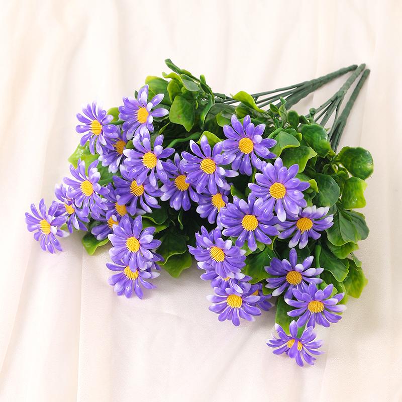 Bukiety Sztucznych Kwiatów Stokrotki 33cm Sztuczne Rośliny do Wystroju Domu Dekoracja Ogrodu Wesela Zewnętrzny Stół Wazon Kompozycja Kwiatowa