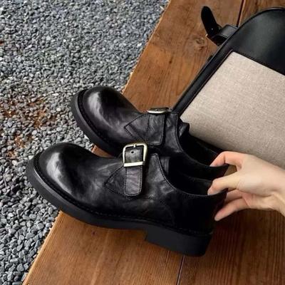 Weiches Leder Runde Spitze Damen High Heels, Bequem Modisch Geeignet für Damenschuhe das ganze Jahr über