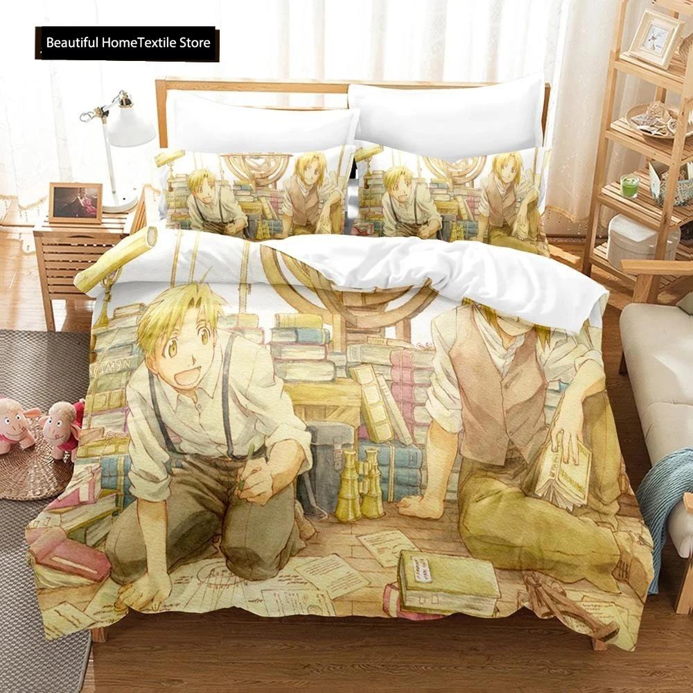 Fullmetal Alchemist Anime Bedding Set Duvet Cover Single Twin King Size Comforter Home Textile Bedroom Decor