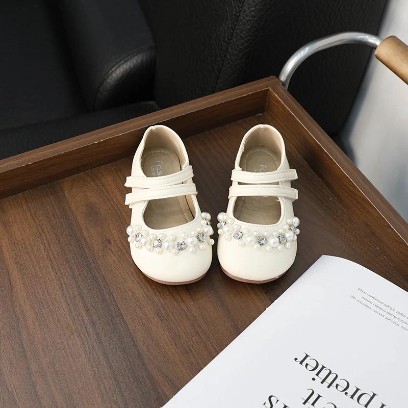 Sweet Kids Leather Shoe Shallow Versatile Girls Party Shoes Elegant Chic Children Fashion Princess Causal Flat Shoes Soft Bottom