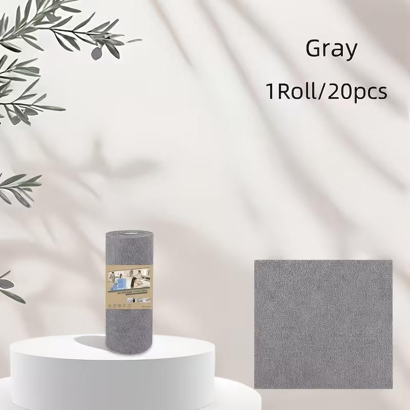 

20Pcs Reusable Cleaning Cloth Roll Tear Off Kitchen Dish Cloth Washable Multipurpose Cleaning Wipes for Household Kitchen and Bathroom серый