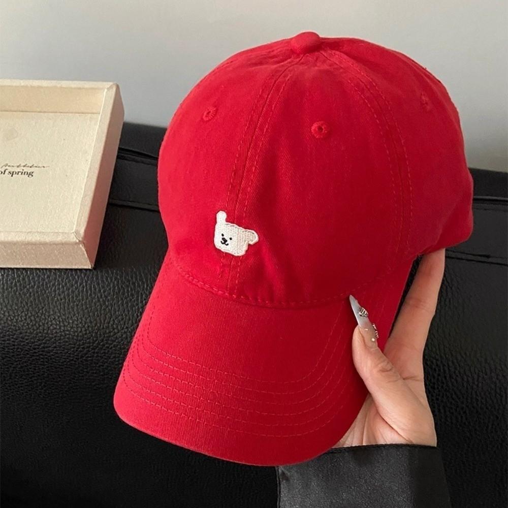 Korean Men Women Baseball Cap Cotton Snapback Hat Fashion Puppy Embroidery Cap Visors