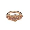 Vintage Rose Gold Open Crown Flower Ring Princess Style Niche Design High Personality Red Colored Treasure Ring