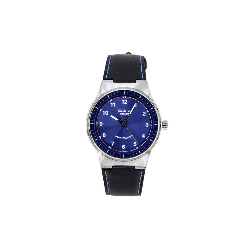 

Casio CASIOSTANDARD series 50 meters waterproof, quartz movement, leather strap, Japanese and Korean watch, same style for men and MTP-RS105L-2BV синій