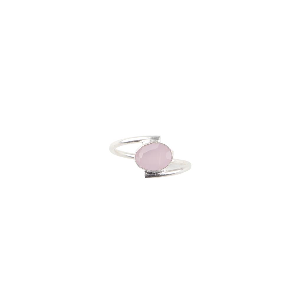 Rose Chalcedony Gemstone 925 Sterling Silver Jewelry Handmade Ring Gift For Wife RR-31-5