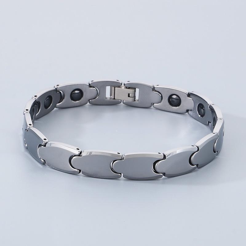 

Японско-корейский модный магнитный браслет из вольфрамовой стали с камнем германия для мужчин и женщин