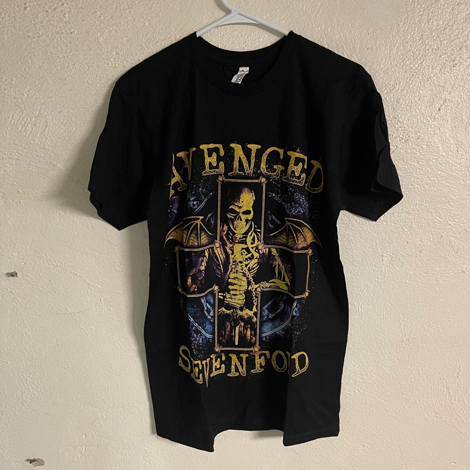 Band T-Shirt - AVENGED SEVENFOLD AX7 - Skull Cross - Black - Medium L
