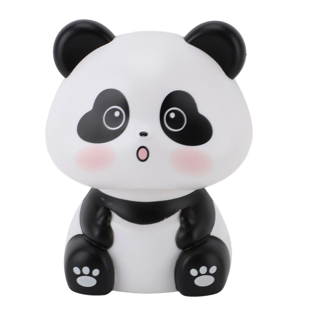 Solar Nodding Panda Figurine Decorative Luck Wealth Welcoming Animal Sculpture Ornament for Car Dashboard Home