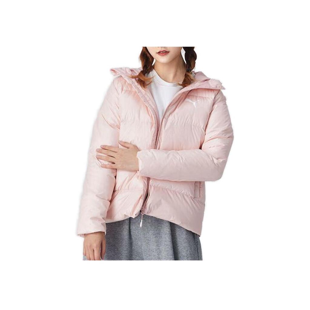 Puma Goose Down Style Logo Warm Casual Sports Hooded Down Jacket Winter Women Jackets Pink 585517-15