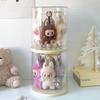 Transparent Plush Doll Display Case Rotating Plush Pendant Display Box For Labubu 17cm Cartoon Doll Showcase Dustproof for Girl