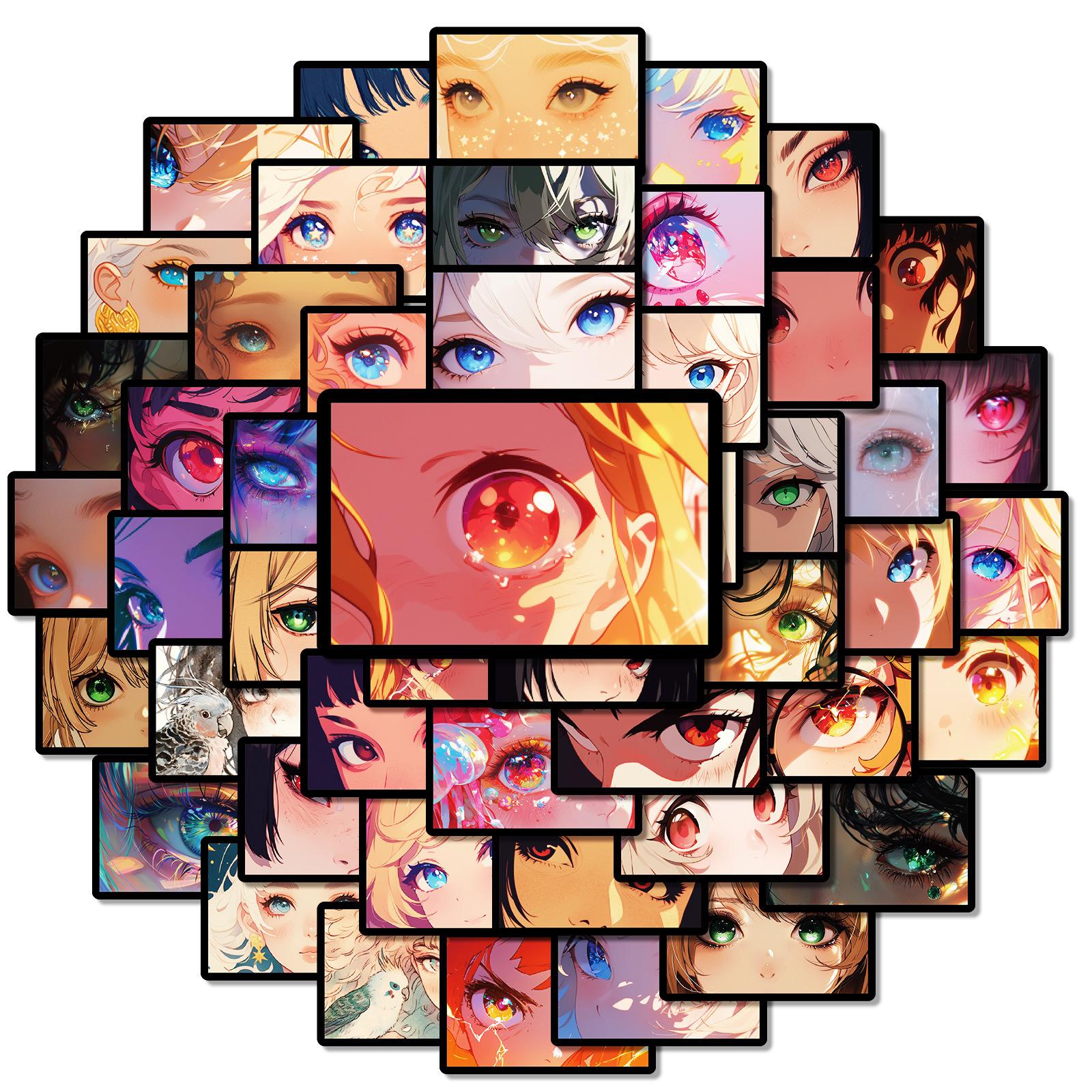 

50 Second Dimensional Eye Color Stickers Character Eyes Personality Creative Decoration Water Cup Flat Stickers