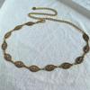 Fashion Metal Women's Waist Chain Adjustable Durable Retro Waist Chain Gold/Silver Carved Chain Belt