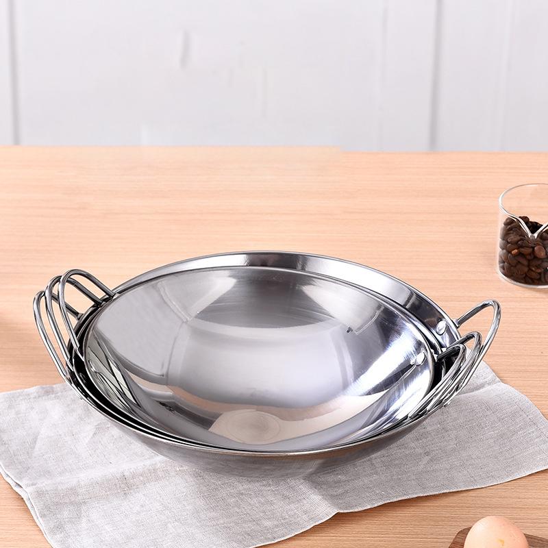 1Pc Stainless Steel Honeycomb Skillet Non-Stick With Handle Scratch-Resistant Cooking Pasta Steak Porridge Ramen