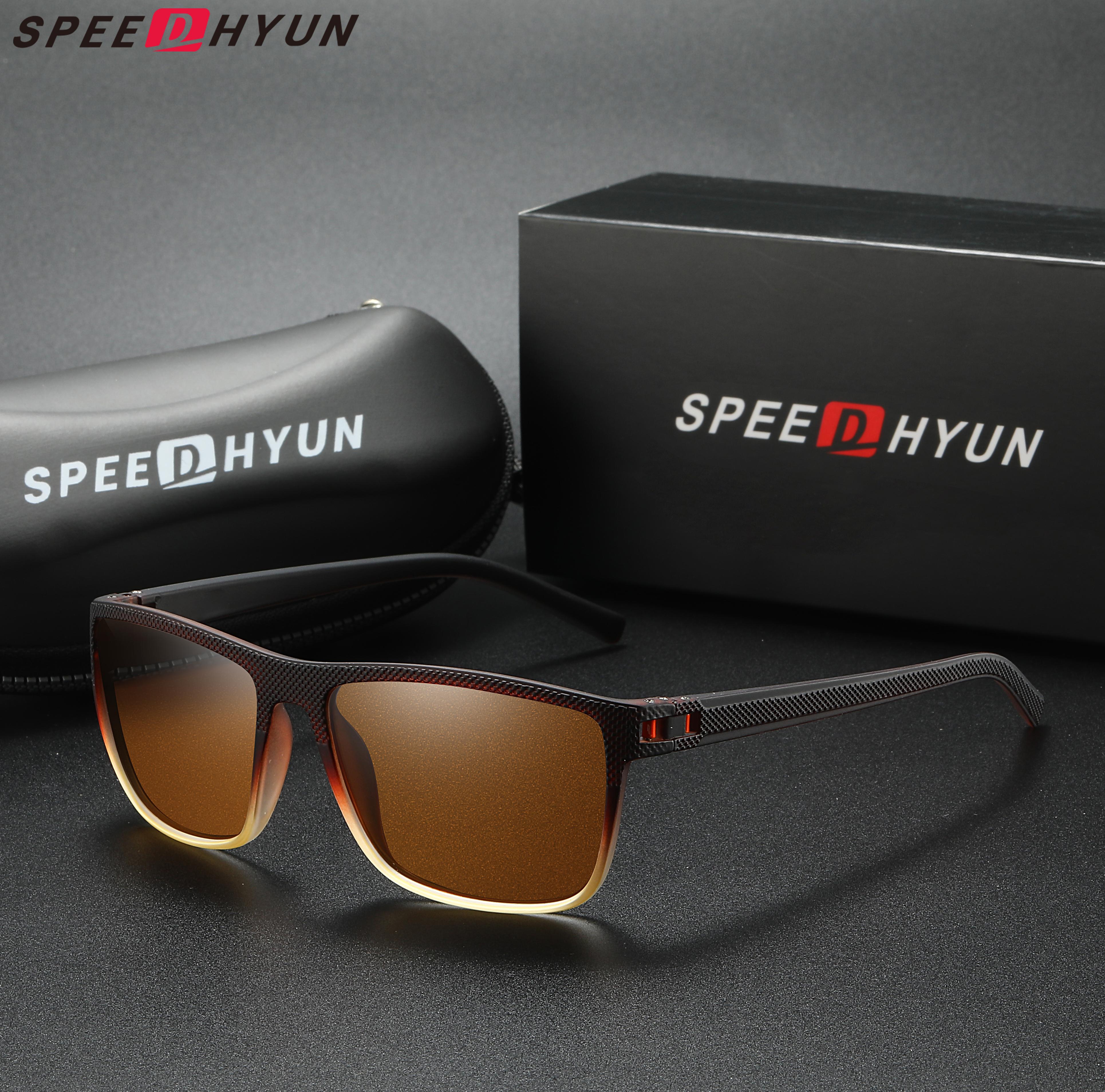 

Солнцезащитные очки SPEEDHYUN Retro Square, легкие и поляризованные для мужчин/женщин коричневый/бордовый