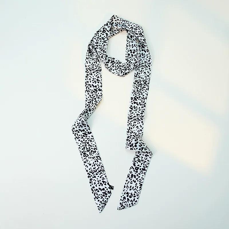 

2025 Brown Polka Dot Silk Scarf: Versatile Hairband & Neck Tie