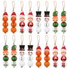 48/80Pcs Christmas Wooden Beads Santa Claus Gingerbread Man Elf DIY Garland Bracelets Xmas Tree Hanging Ornament Home Decoration