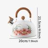 New stainless steel whistle kettle, Peony flower boiling water pot, High-capacity tea kettle, Household kitchenware, 3L