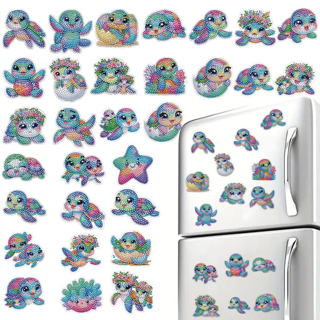 2D Acrylic DIY Refrigerator Diamond Art Magnets Special-Shaped Diamond for Beginners Gifts Home Car Garage Decors