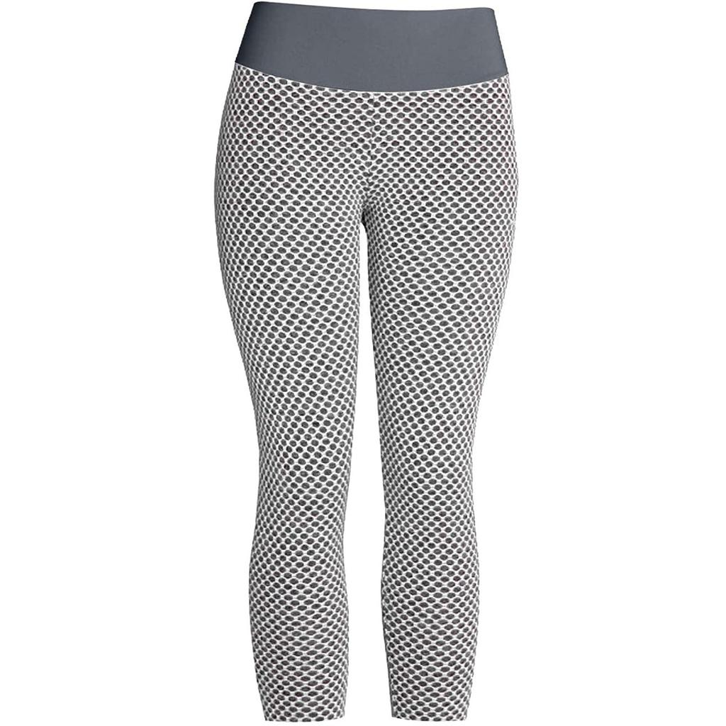 2PC Women's Casual Skinny Slim Hip Lifting Fitness Sports Yoga Seven-Point Pants