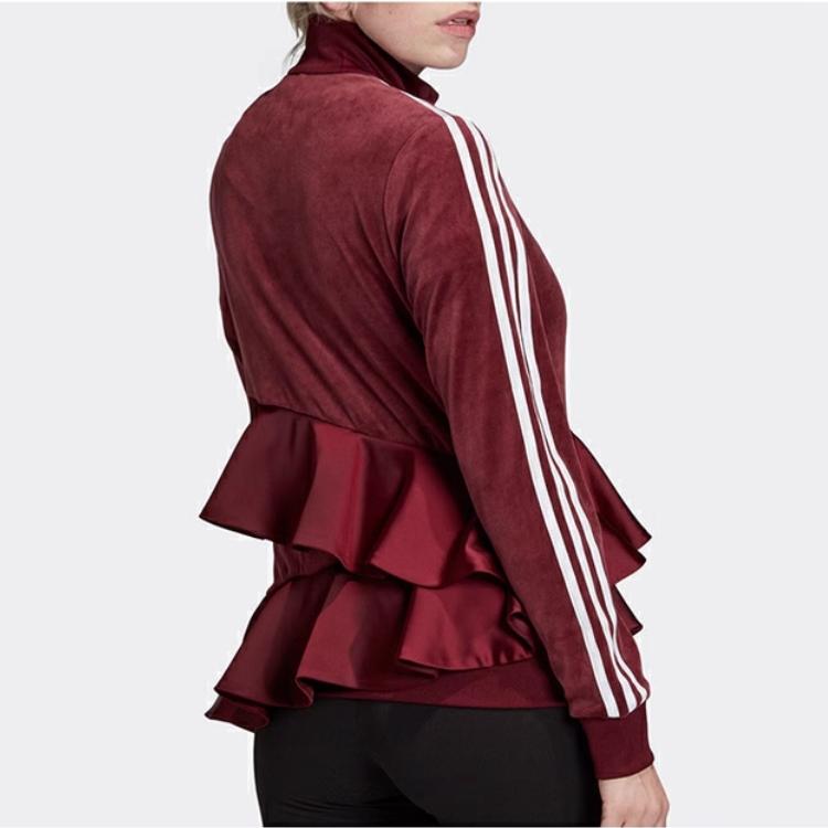 adidas Originals Samtgefühl Mantel Damen Bordeauxrot FT9884