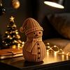 Seasonal Home Accents Christmas Snowman Ornament for Tabletop Decor, Retro Resin Figurine Decorative Figurines Fireplaces with Knitted Texture Winter
