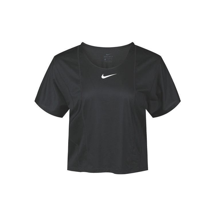 Nike T Shirts Women's Black Crew Neck Moderate Straight Fit CU3033-010