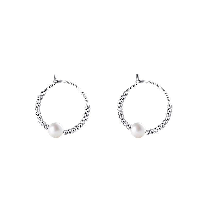Simple Pearl Earrings Female Sense of Senior Sense of Light Luxury Earrings Hundred with Non-colour-flopping Fashionable and Versatile Earrings