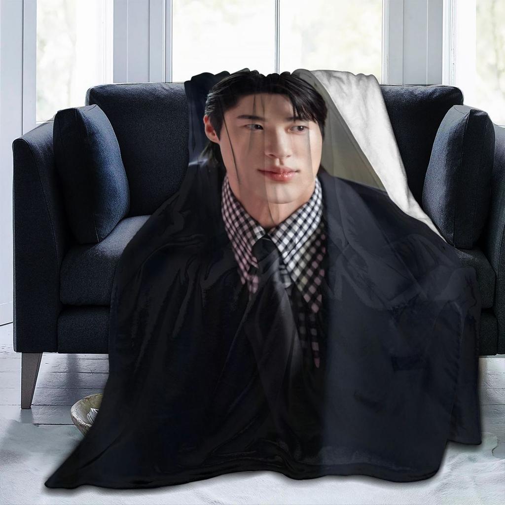 Byeon Woo-seok Korea Koce Flanelowe Jesień/Zima Oddychające Super Miękkie Kocy do Łóżka Sypialni Pluszowy Cienki Kołdra