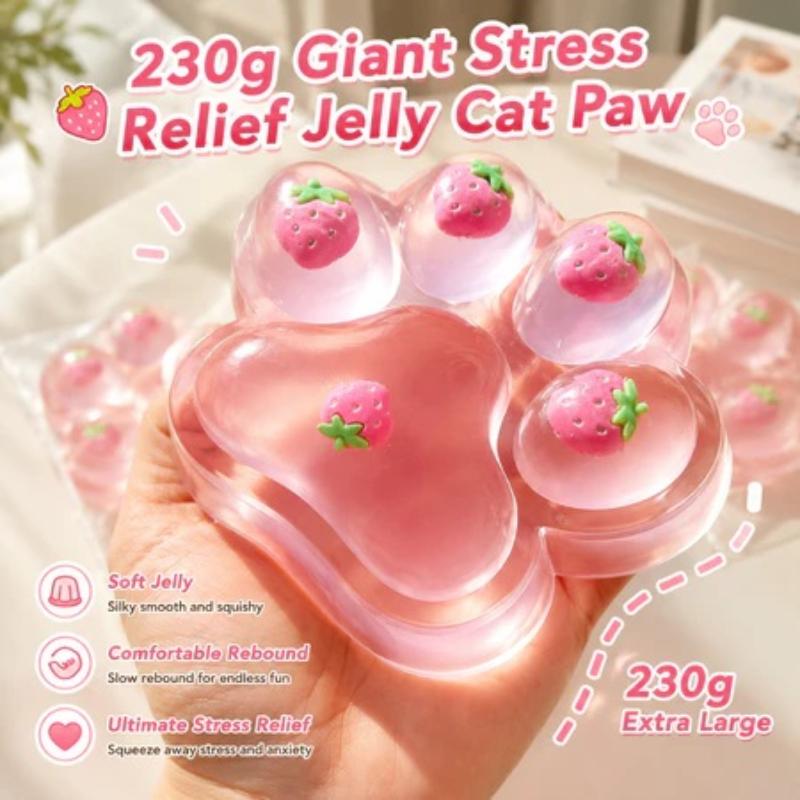 Soft Stress Balls Slow Rising Cat Paw Fruit Designs Fidget Sensory Toy For Kid Strawberry Cat Claw Creative Pinch Fun
