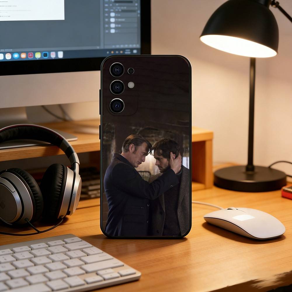 Hannibal and Will Graham Phone Case For Samsung S25,S24,S21,S22,S23,S30,Ultra,S20,Plus,Fe,Soft Silicone Black Cover