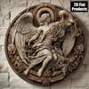 Rustic Justice Angel Round Metal Wall Art 8x8in Farmhouse Home Decor Living Room Bedroom Kitchen Bathroom Tin Sign