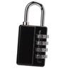 Gym Bag Locker Padlock 4 Digit Combination Zinc Alloy Black Anti Rust Weather Proof with A Key for Travel