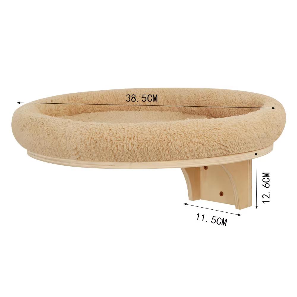 Pet Bed Cat Furniture Winter Cat Perch with Supports Wall Mounted Wooden Cat Space