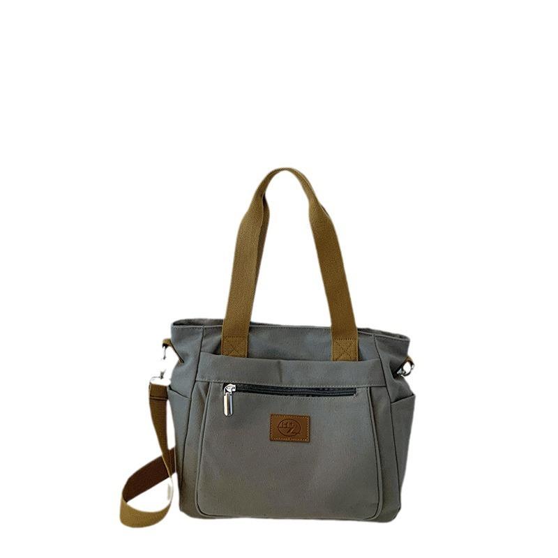 Borsa a Spalla da Donna Tendenza Moda Semplice Grande Capacità Borsa a Tracolla in Tela