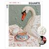 DIY Swan Tea Time Pearl and Diamond Painting Kit for Adults and Beginners. Sparkling Craft Art. Home Wall Decor and Handmade Gifts