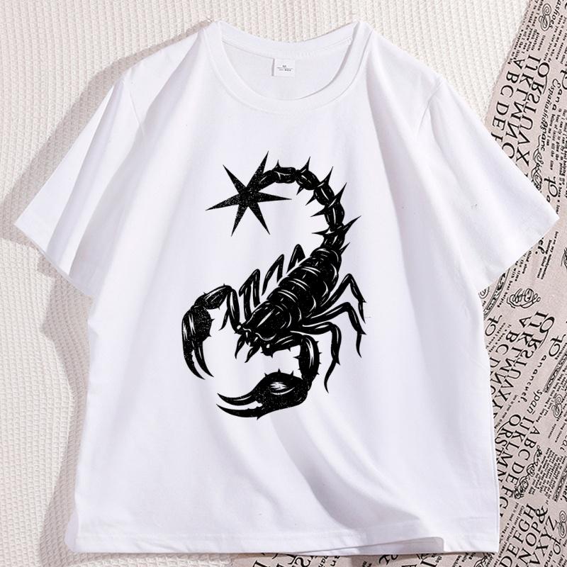 Y2K Scorpion T Shirt Unisex Women Y2k Graphic Tees Funny Cotton Short Sleeve Round Neck Tshirt Women Streetwear High Quality Tops