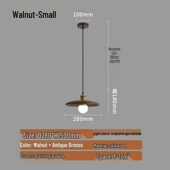 Nordic Retro Solid Wood Chandelier: Homestay, Bedroom, Bedside, Teahouse, Study, Bar Light