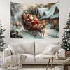 1 Stück Weihnachts-Wandteppich Weihnachtsmann-Druck Wiederverwendbar Staubdicht Übergroßer Wandteppich für Neujahr Weihnachten Wandbehang Dekoration