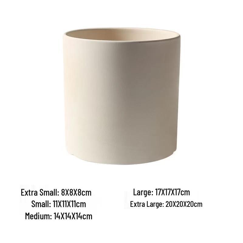 

Большой белый неглазурованный керамический горшок с поддоном для цветов, суккулентов, орхидей и бонсай