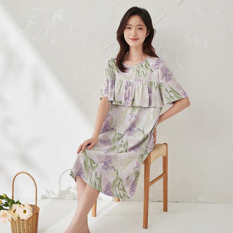 Women s Pure Cotton Short Sleeve Home & Sleep Dress 165