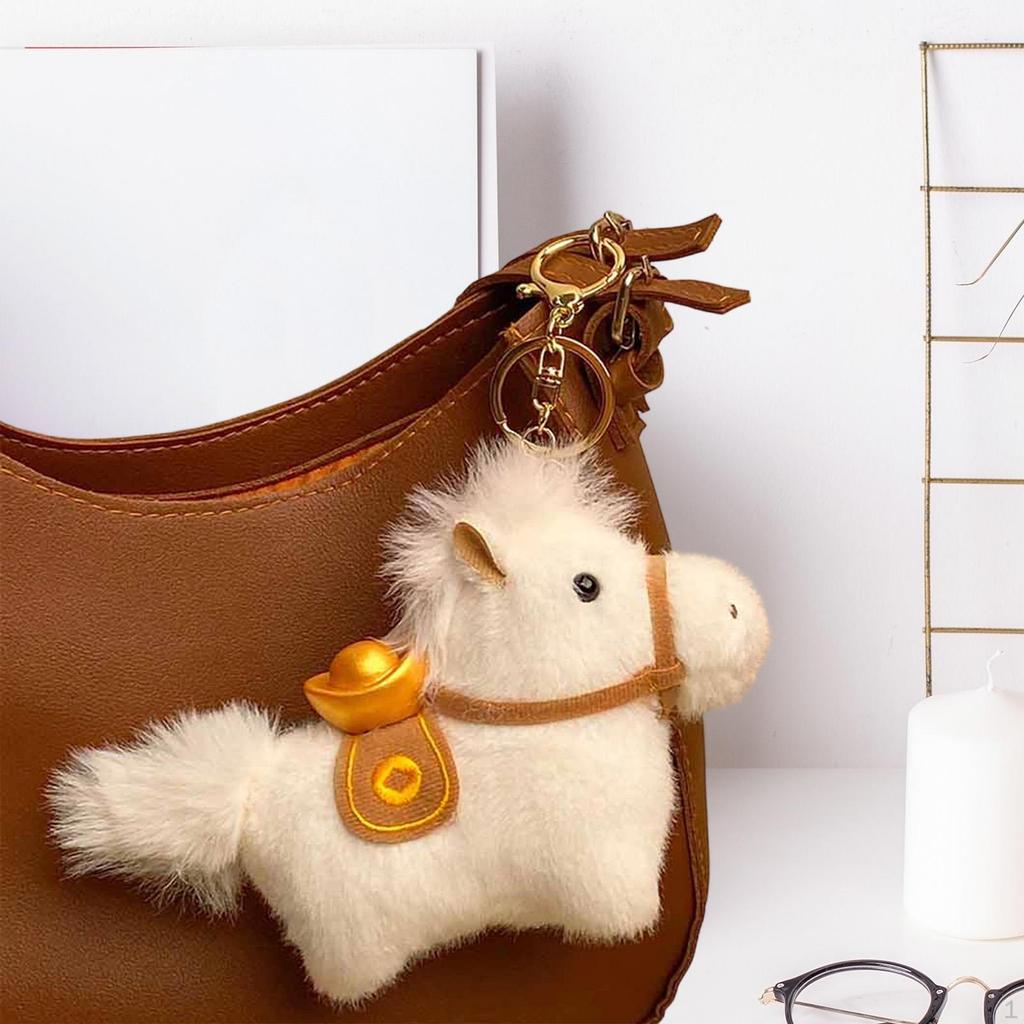 Horse Bag Charm Doll Toy Party Favor Gift Blessing Souvenir Key Pendant Stuffed Animal for Birthday
