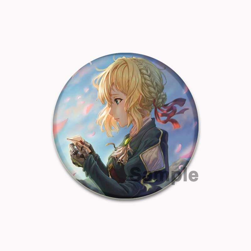 32/44/58mm 58mm Jewelry Accessories Gifts Anime Violet Evergarden Brooches Cosplay Handmade Badges Lapel Pins Backpack Clothes Decoration
